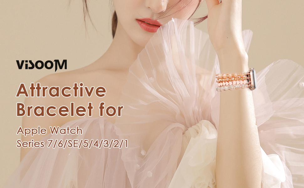 VISOOM Beaded Bracelet Compatible for Apple Watch Band 40mm