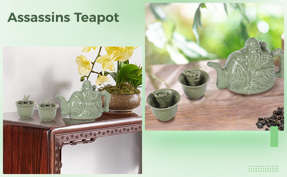 Assassins Teapot, Prank Magic Trick Teapot, Chinese