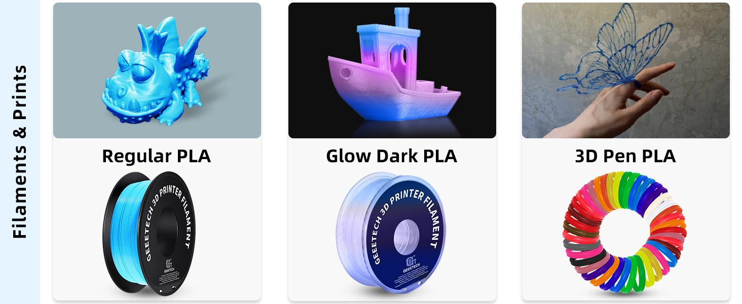 filaments prints models regular glow in the dark Luminous consumables pla 3d pen 1.75mm 1kg