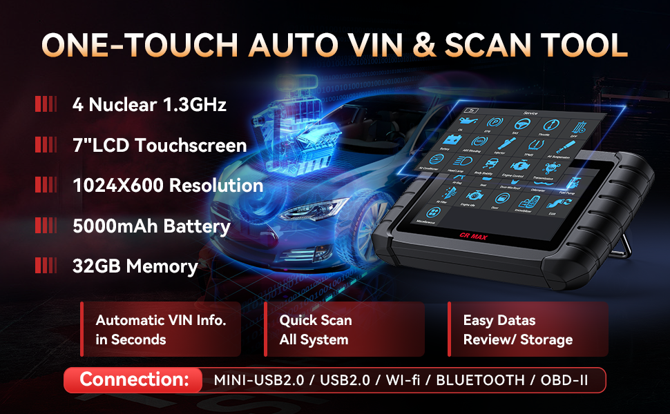 iCarsoft CR Max BT (Enhance Version) Bluetooth Bidirectional Scan Tool, All System