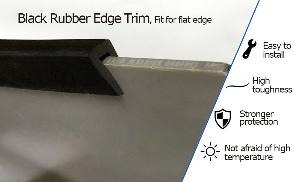 Tintvent Rubber Edge Trim Black, U Channel Edge Seal PVC Plastic, Sharp Metal Edge Protector Fit