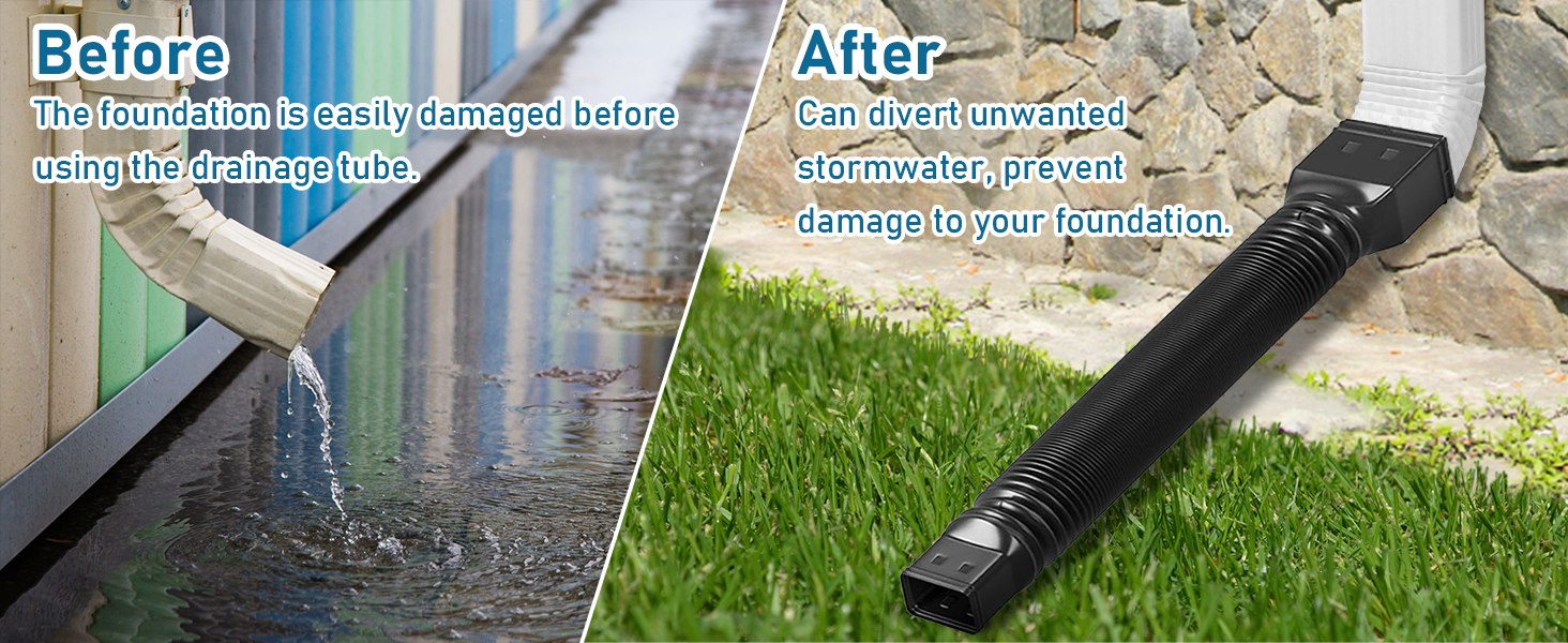 TOKPLNU Rain Gutter Downspout Extension Flexible Down Spout Extender