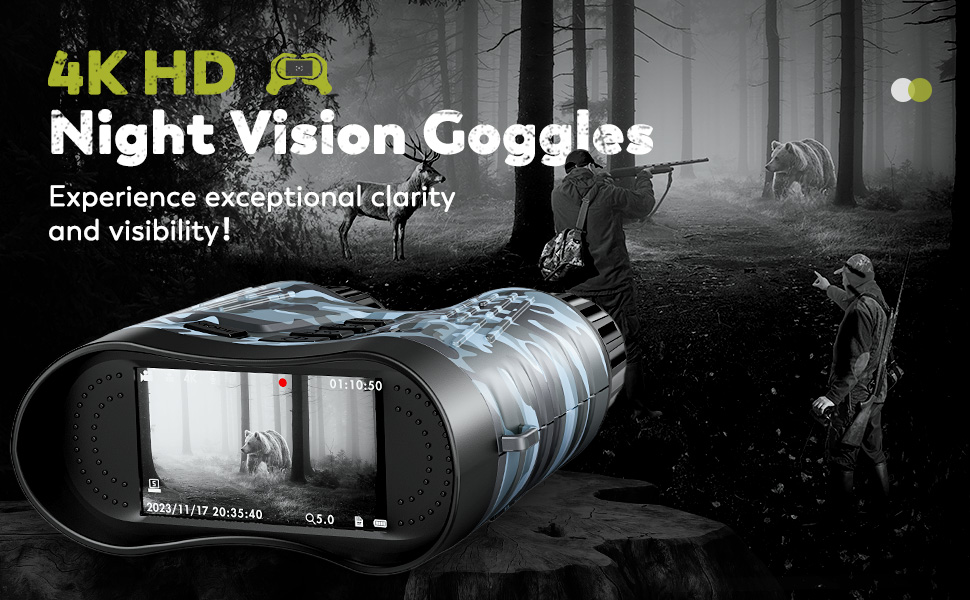 Night Vision Goggles, 4K Night Vision Binoculars 3.2" HD