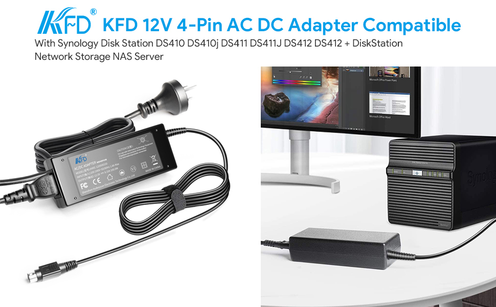 KFD 12V 8.33A AC Adapter Charger for Synology Disk Station DS410 DS411 DS411J DS412 DS413 DS414 DS415 DS710 DS712 DS416