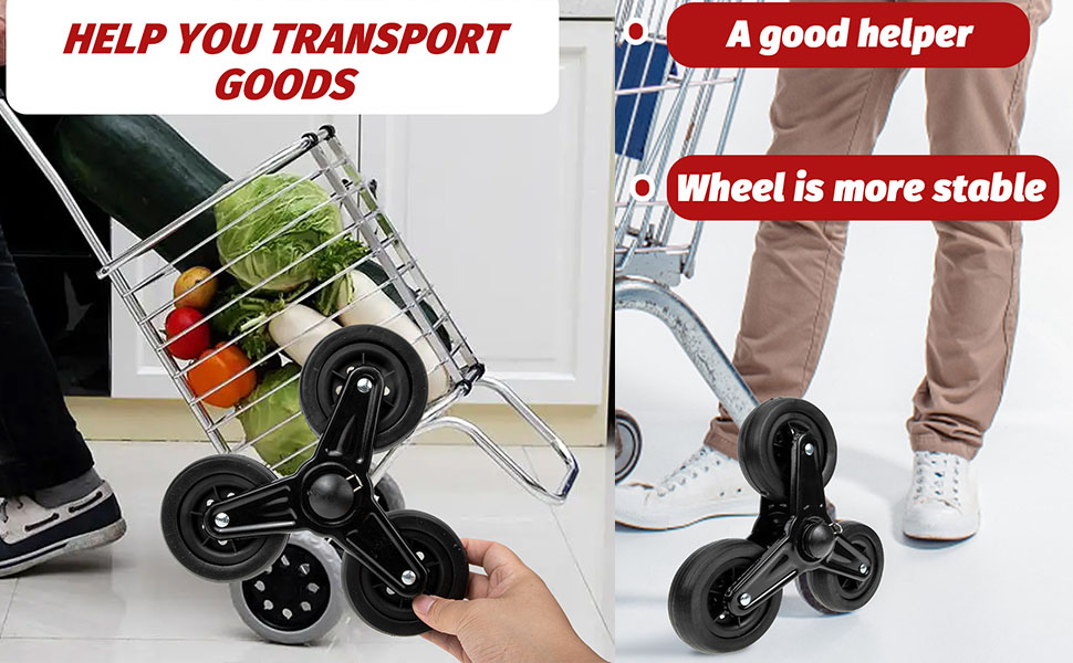 VOSAREA Stair Climbing Cart Casters 1 Pair Heavy Duty