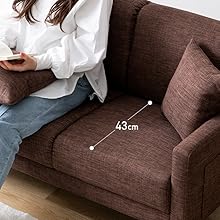 Amazon.co.jp: 家具350 Emma エマ ソファ ソファー 2人掛け