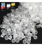 Tattoo Ink Caps - Emalla 1000Pcs Medium Tattoo Ink Cups Disposable Ink Caps with Base #14MM Plast...