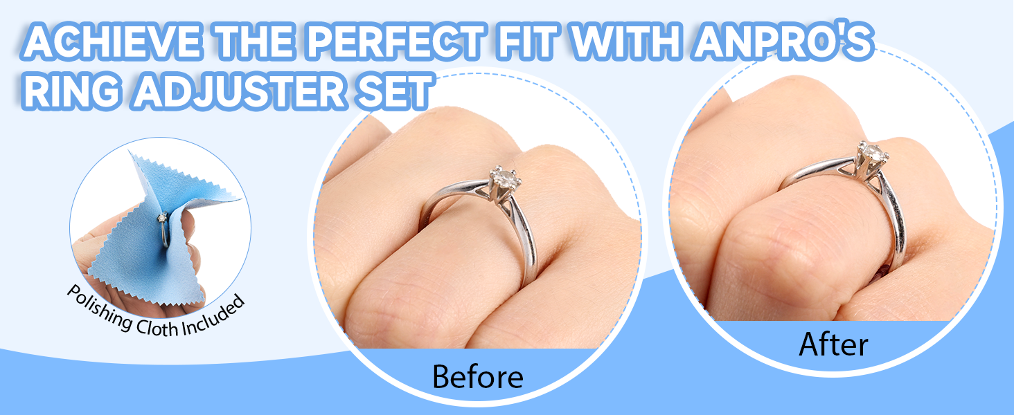 Anpro Ring Sizer Adjuster for Loose Rings 52Pack Ring Size Adjusters Set, 3 Sizes for