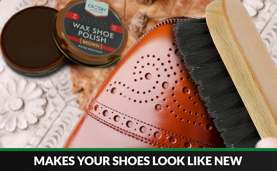 2pk Shoe Brush Set & 3 Brown Shoe Polish Brown Shoe Polish Kit 2 Shoe Polish Brushes + 3 Wax