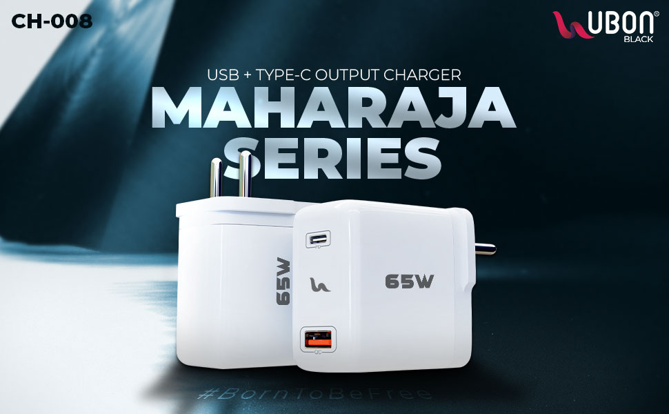 Ubon CH-008 65W Type C and USB Ports Charger