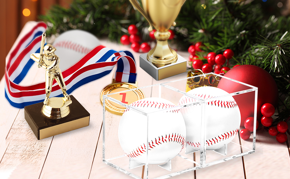 Acrylic Baseball Display Case with Ball Stands [Pack of 12