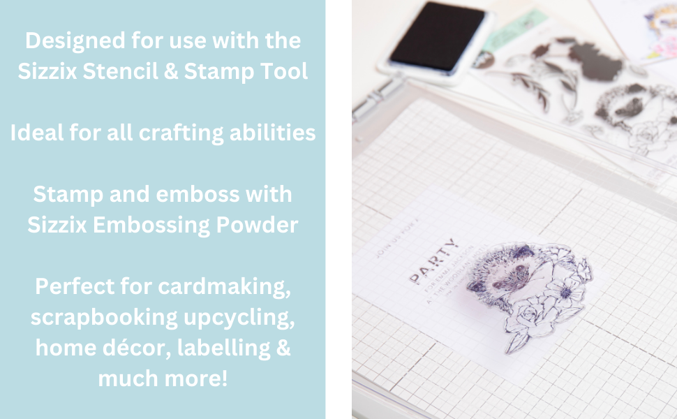 Amazon.com: Sizzix A5 Clear Stamps & Framelits Dies