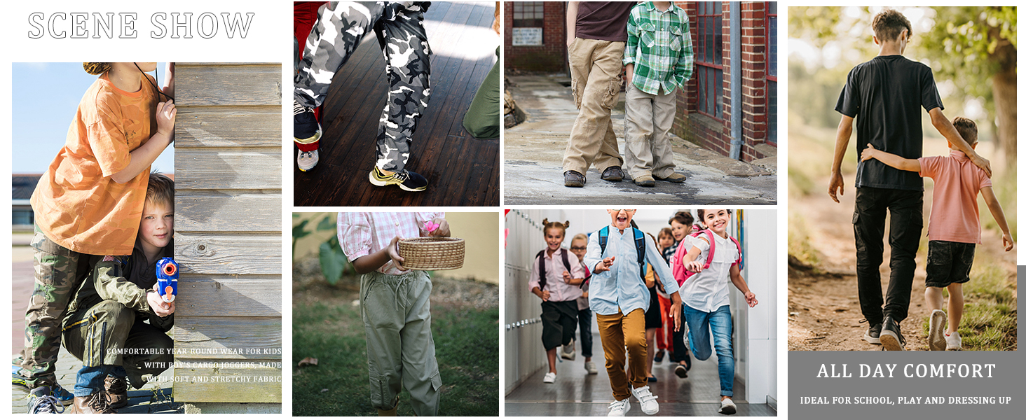 boys cargo jogger pants add style to the cam print and are ideal for daily wear, school or outdoor