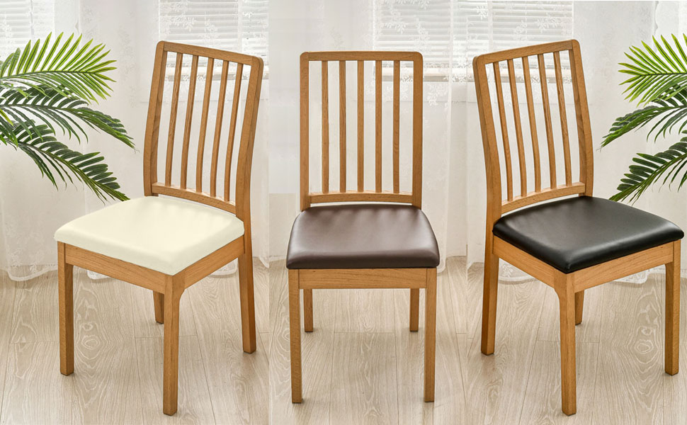 qiden Chair Seat Covers Set Of 2/4/6 PU Cushion Cover For Dining Chair