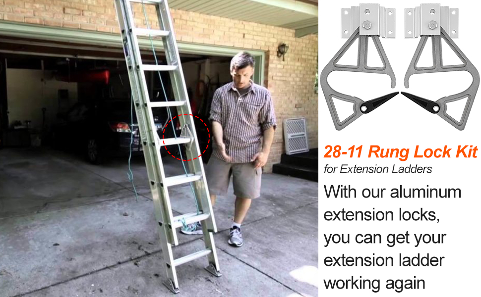 2PCS Extension Ladder Locks for Werner 2811, Aluminum Rung Ladder Lock Kit, Extension Ladder
