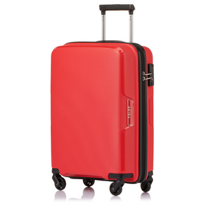 Tripp Escape Poppy Suitcase, Front Image 4 Wheels Visible, Trolley Handle Raised