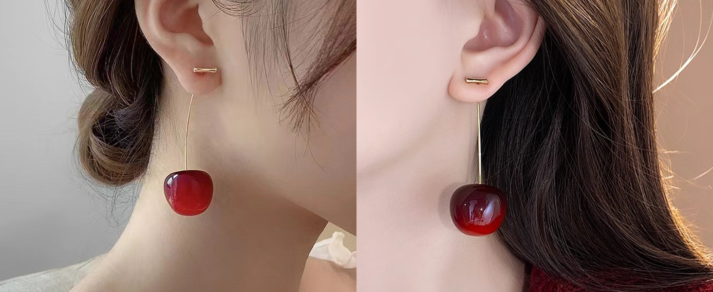 cherry earrings for women