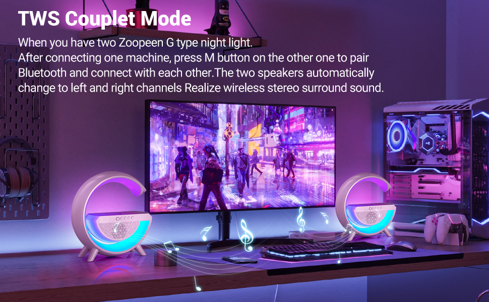 Tusmad 2023 LED Wireless Charging Atmosphere Bluetooth Speaker Night