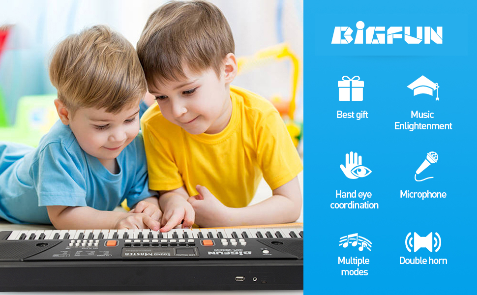 Juxxito Electronic Piano Keyboard for Kids with Microphone Portable