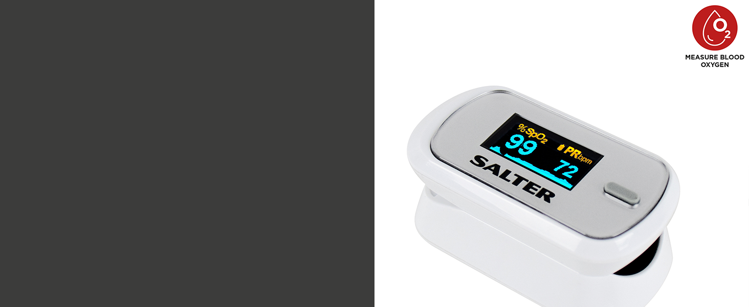 Salter PX100EU Fingertip Pulse Oximeter Portable OxyWatch, Blood