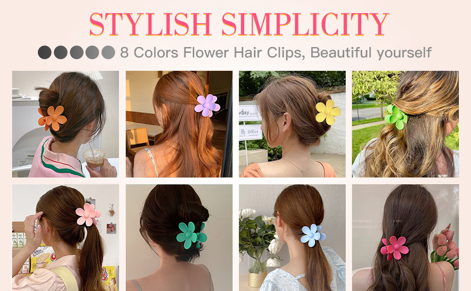 Haarklammern Blumen Haarspangen 8 Stück 