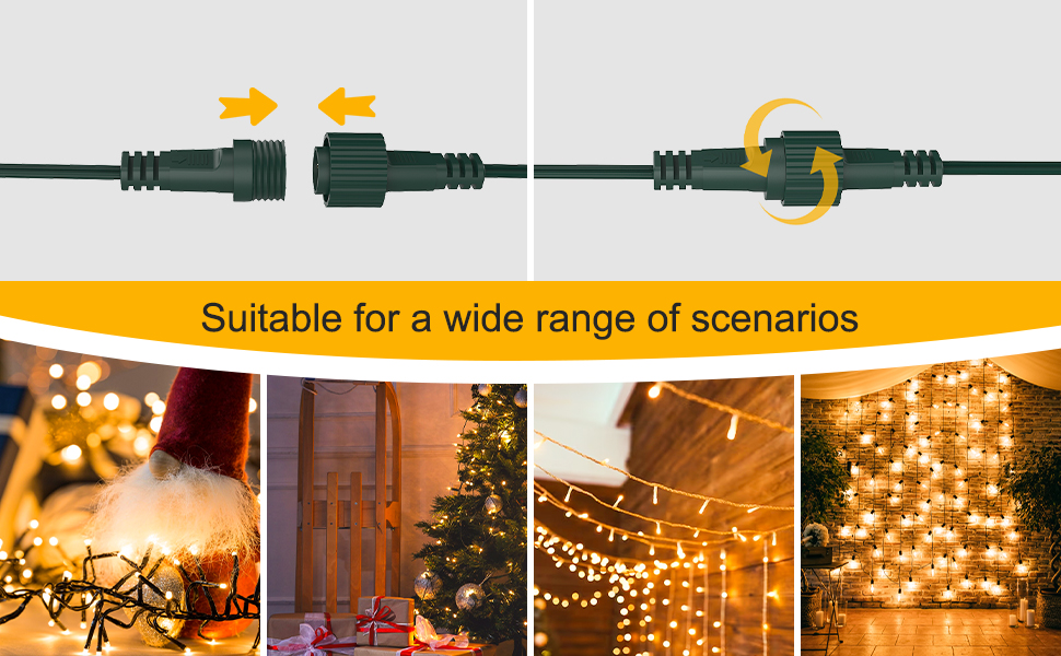 Christmas Lights Extension Cable, aifulo 2 Pin 5M/16.4Ft Fairy Lights