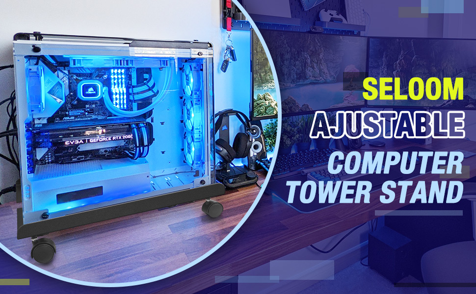 Mua Seloom Computer Tower Stand, Adjustable Mobile CPU Stand, Heavy