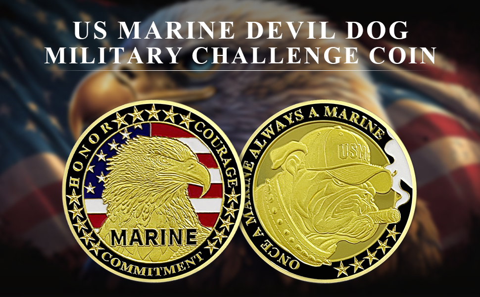 marine devil dog military challenge coin