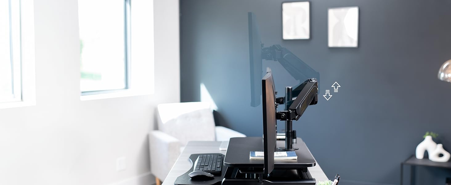 VIVO 42 inch Standing Desk Converter with Dual Monitor