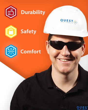 QPA, quest protective apparel, cut resistant gloves, disposable coveralls, disposable boot covers