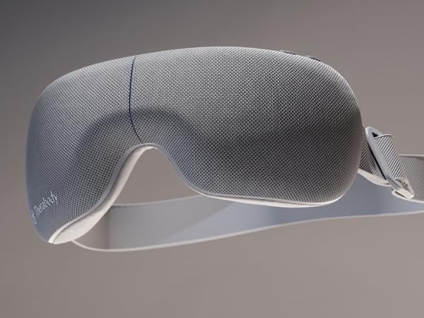 Heated eye massager relieves stress through biometric technology