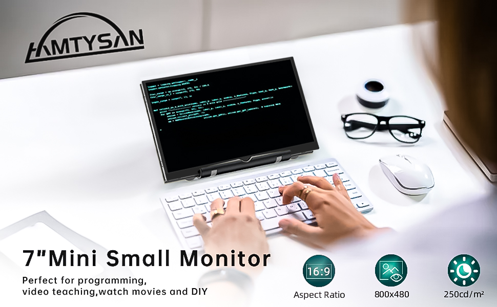 Amazon.com: HAMTYSAN 7Inch Raspberry Pi Screen HDMI Monitor 800x480 LCD ...