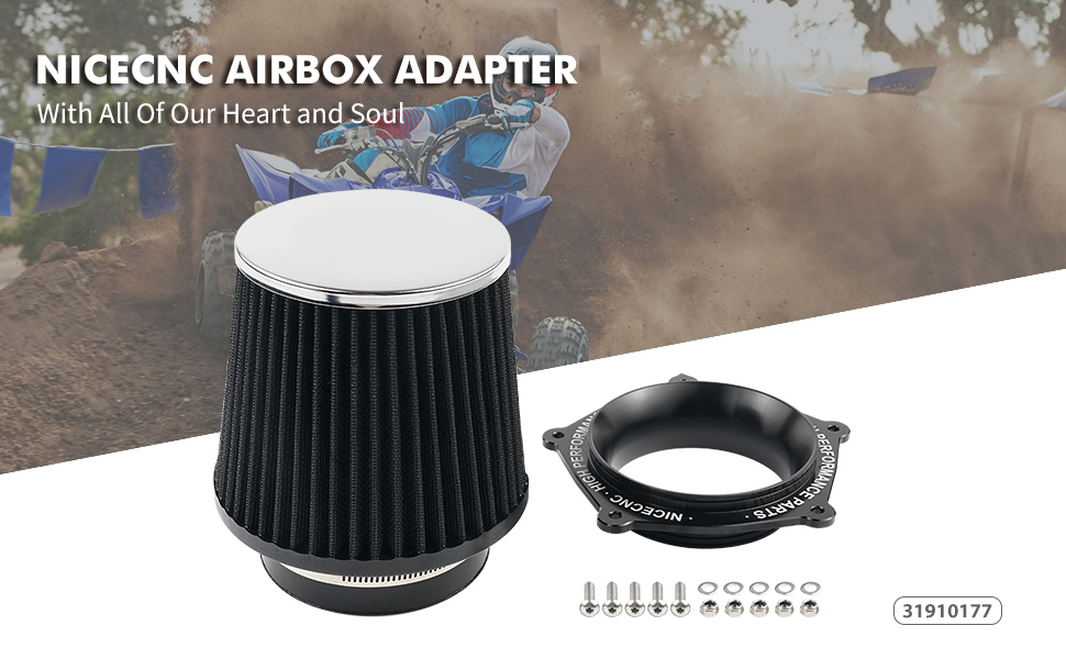 NICECNC Black Airbox Intake Kit Compatible with Yamaha YFZ450R 20092023 2022 2021