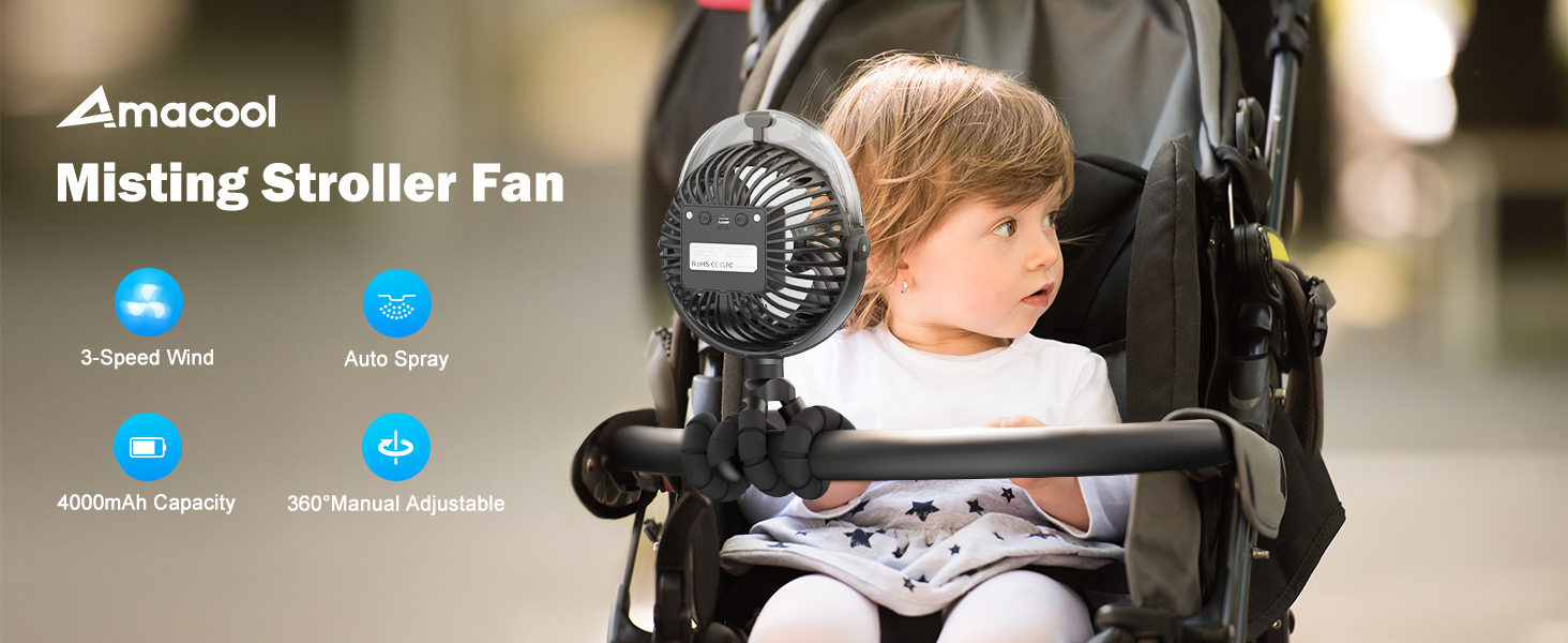 misting stroller fan