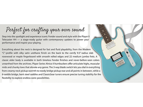 Fender Telecaster Player series ブルー Fender Player II Telcaster Aquatone Blue エレキギター