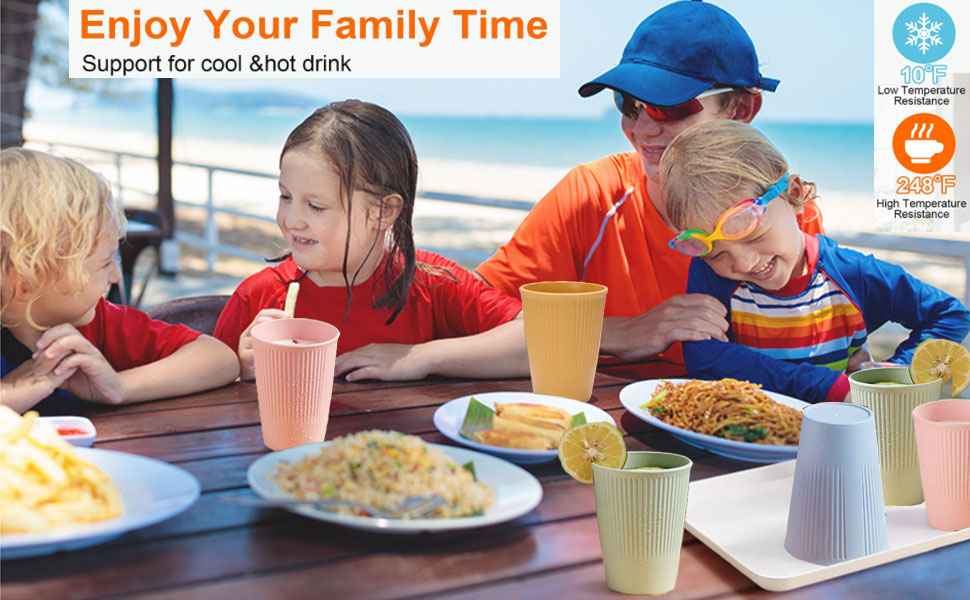 Lchkrep Wheat Straw Cups Set of 6, Unbreakable Reusable