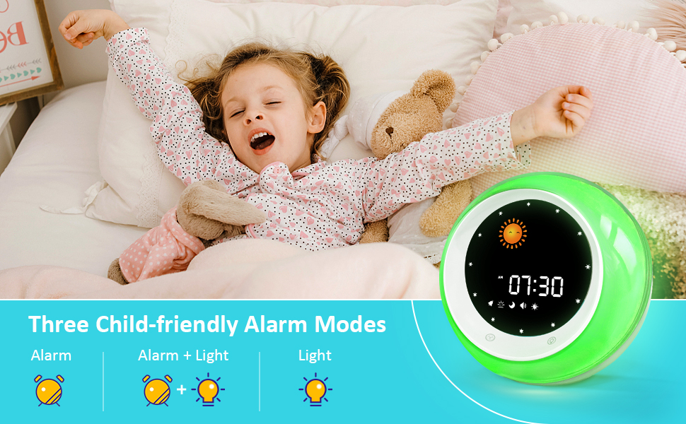 FiveHome Kids Alarm Clock, Sleep Training Clock with Sun