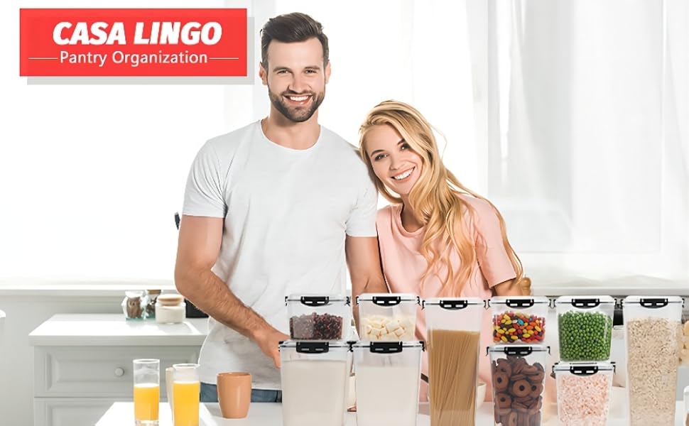Airtight Food Storage Containers with Lids, CASA LINGO 4.4L Large