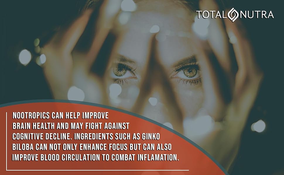 Nootropics, brain health, enhanced focus, blood circulation, ginkgo biloba