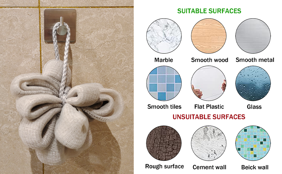 DOYFDOX Heavy Duty Adhesive Hooks Towel Hooks with Strong Adhesive