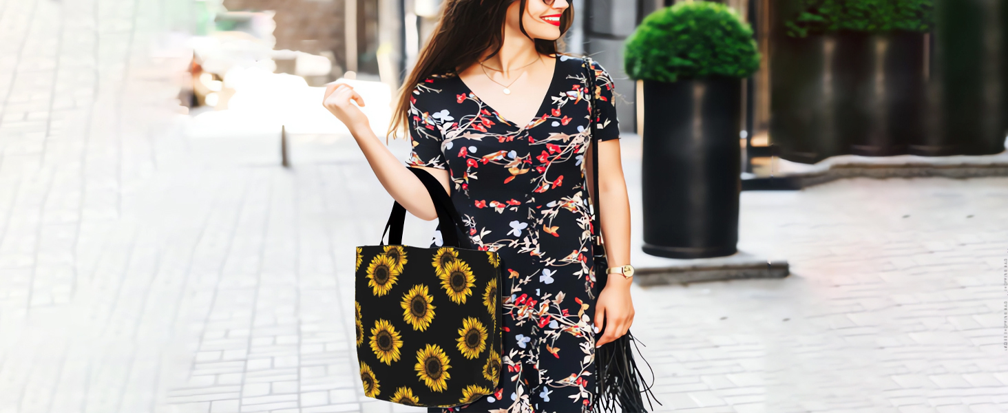 sunflower Beach Tote Bag for Women