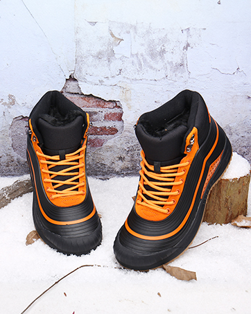 orange winter shoes for men