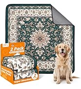 Washable Pee Pads for Dogs: 2 Pack Reusable Pee Pads for Dogs, Waterproof & Leakproof Washable Pu...