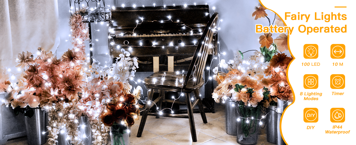 a chair with a piano and a bunch of flowers.