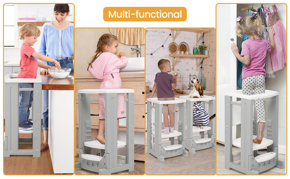 Toddler Tower with Dry Erase Board Height Adjustable Step