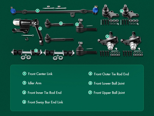 Amazon.com: SCITOO 12Pcs Front Upper Lower Ball Joints Outer
