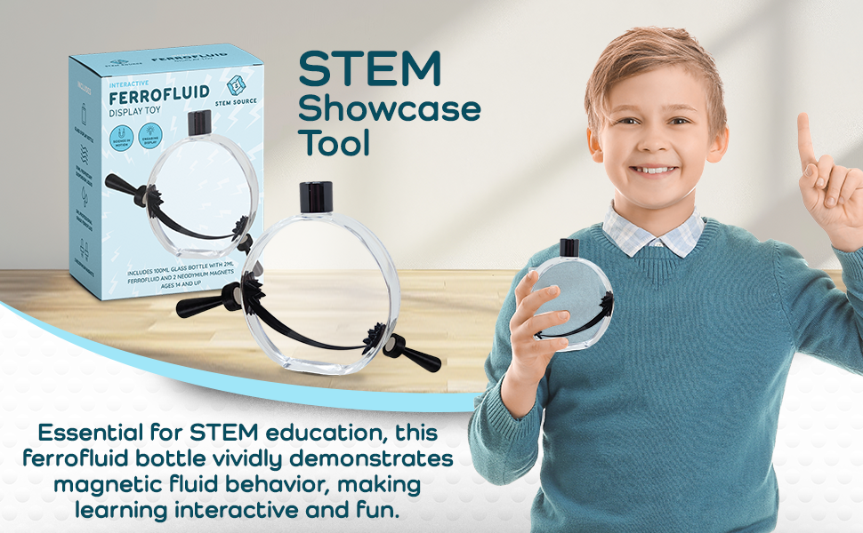 Round Ferrofluid Display Toy Bottle Metallic Ferrofluid