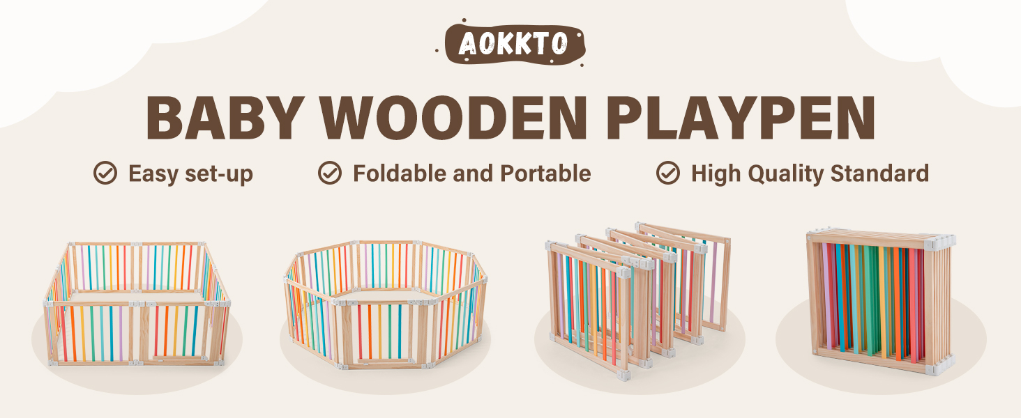 BABY WOODEN PLAYPEN