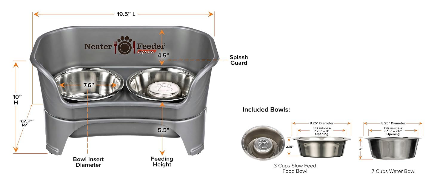 Neater Feeder Express Gunmetal SFB Dimensions