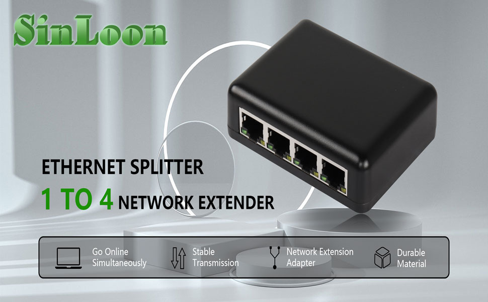 SinLoon RJ45 1 to 4 Gigabit network splitter,1000/100Mbps